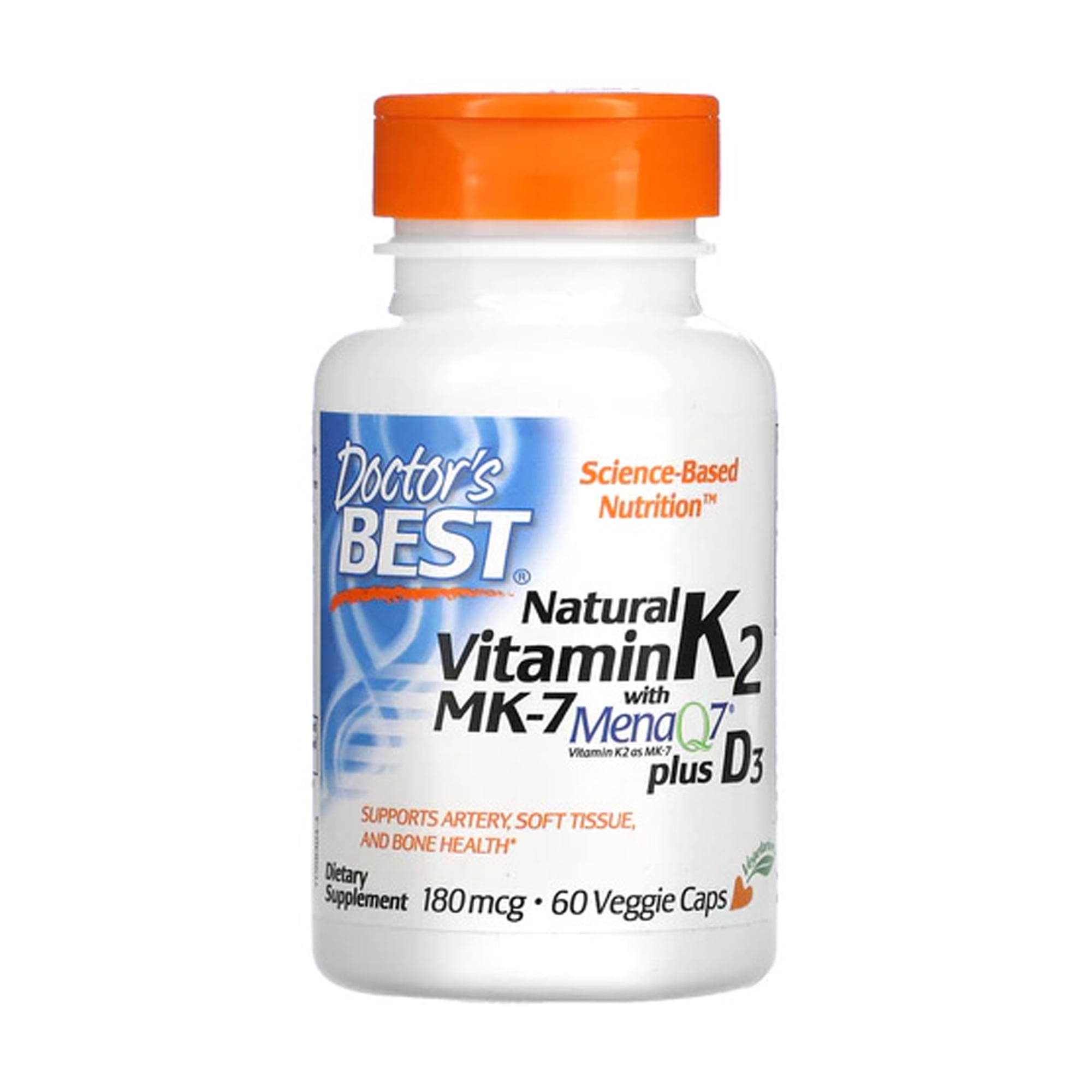 Вітамін K2 MK7 Doctor's Best Natural Vitamin K2 MK7, 180 мкг, 60 веганських капсул